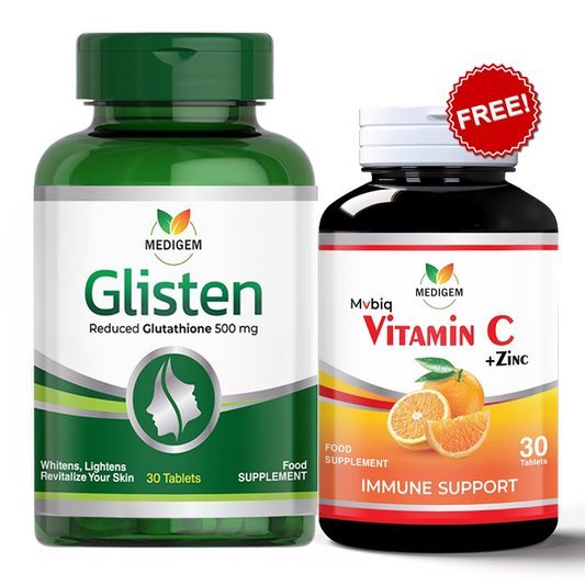 Buy Glisten (Glutathione 500mg) & Get Vitamin C Free